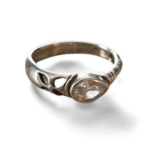 Sterling Silver 925 Ring Size 8 | Vintage CZ Crystal Minimalist Ring